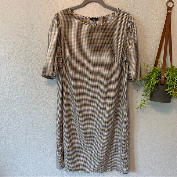 TACERA Shift Dress Plaid Puff Sleeve 1x - Picture 4 of 12